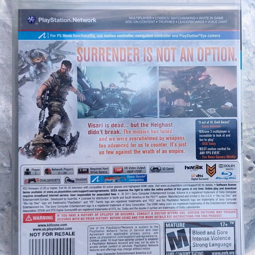 Killzone 3 PS3 Sharpshooter Edition new, sealed, American