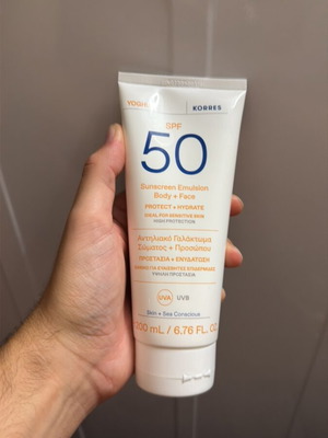 Korres sunscreen SPF 50 for body and face