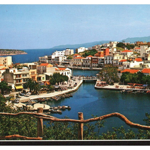 Collectible postcards used, pack of 8, Crete 1970-80