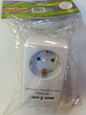 Schuko socket with two USB ports new