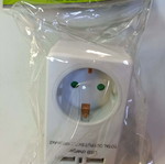 Schuko socket with two USB ports new
