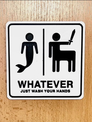 White Wash Your Hands bathroom sign new, modern design