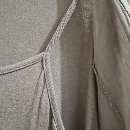 Long blouse with integrated shirt brown gray like new, size M