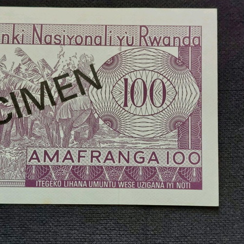 Rwanda 100 Amafranga 1969 specimen banknote new