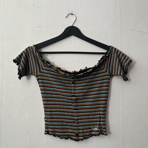 Guess crop top S like new, black multicolor