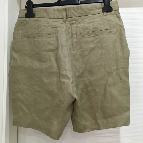 Zara Men's linen-blend Bermuda shorts size 31, new, olive green