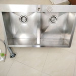 Frankie inset stainless steel sink like new with two large basins