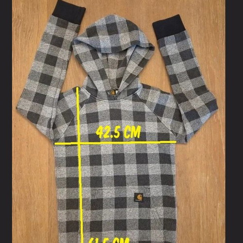 Carhartt WIP Hooded Labelle Sweat XS, grey black plaid hoodie