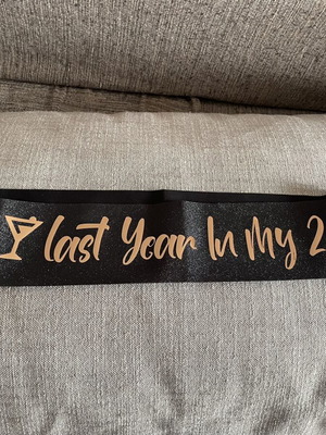 Birthday sash adjustable, new