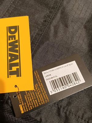 Dewalt work jacket waterproof, windproof, size L