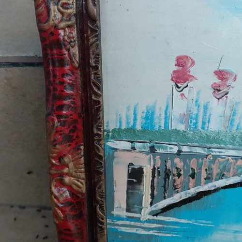 Impressionist Parisian Painting with Eiffel Tower by Caroline B like new