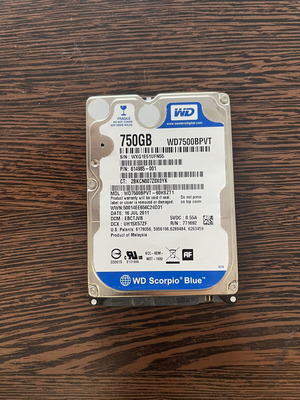 Western Digital Scorpio Blue 750GB 2.5" SATA σκληρός δίσκος