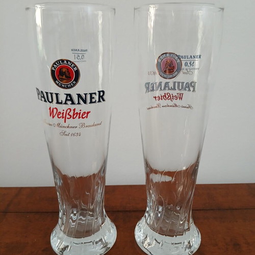 Paulaner Beer Glasses set of 2, 0.5 lt, like new