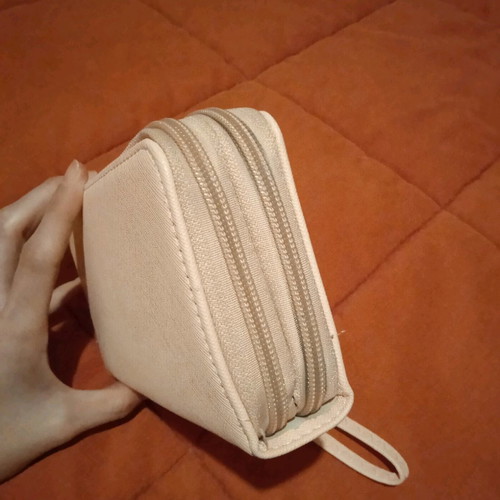 Women's wallet used, pink with detachable strap