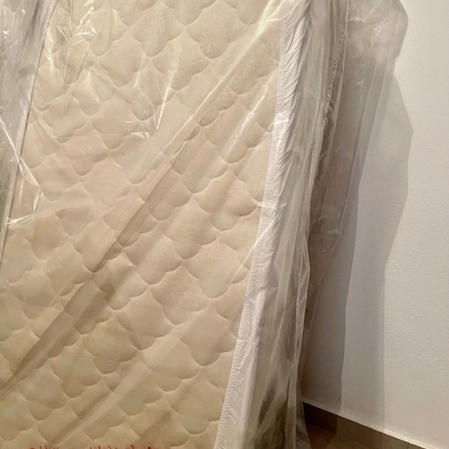 Baby cot mattress used, 70x140, set of 2 with protective sheet