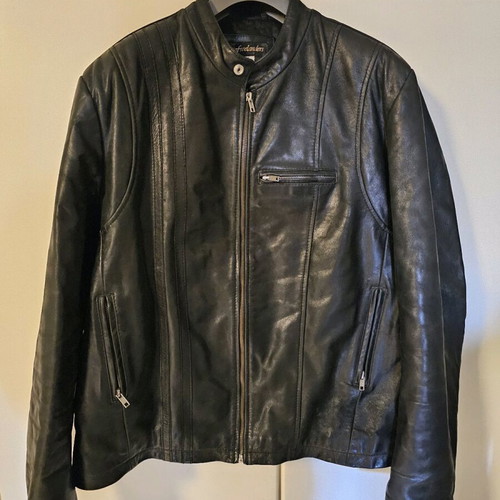 Leather jacket black XL like new