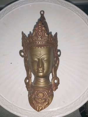 Tara mask used, decorative vintage brass