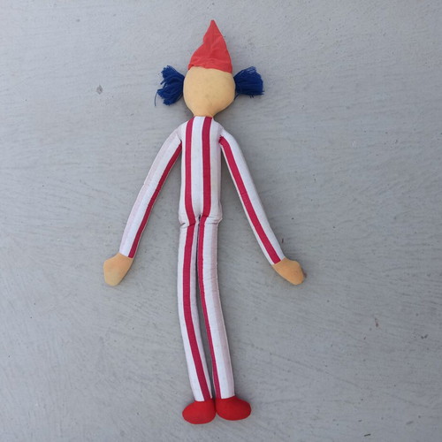 Vintage plush juggler toy, 1980s