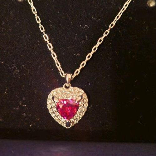 Swarowski set heart pink like new