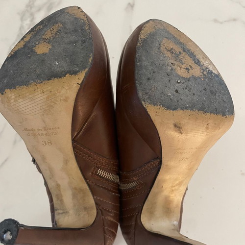 Sante leather ankle boots used, brown, size 38