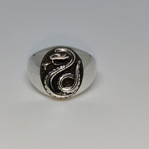 Slytherin Malfoy Harry Potter ring with snake seal silver color like new