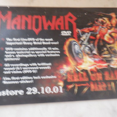 Manowar promotional poster for Hell On Earth DVD new