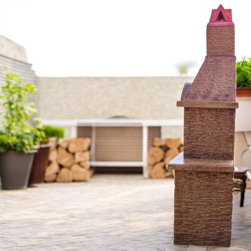 Emily garden concrete barbecue in beige and brown, new