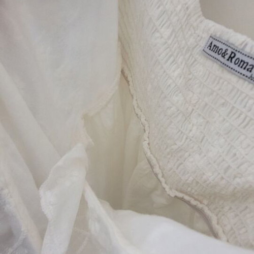 Amo & Roma white long dress L/XL embroidered