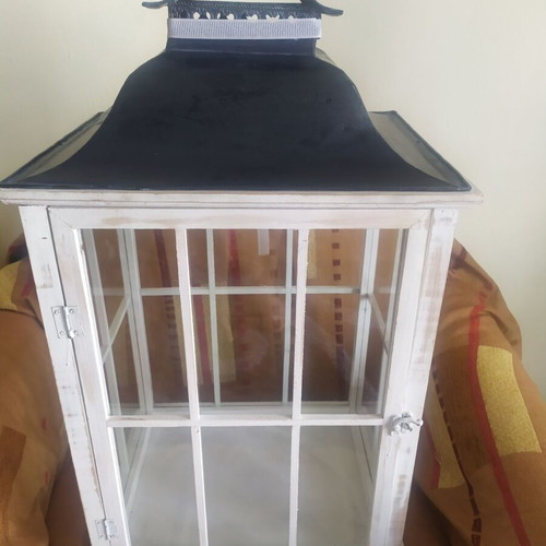 Large wooden lantern 74 cm x 38 cm like new
