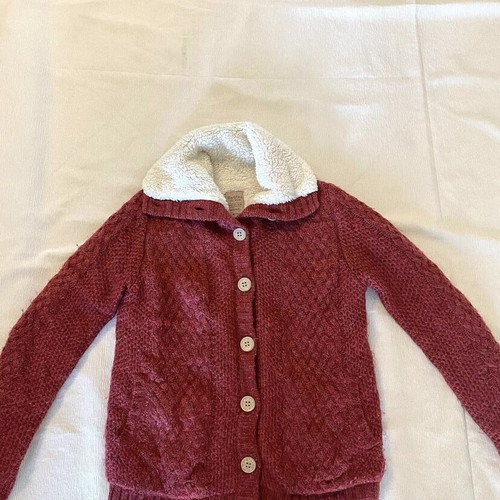 Wool knit jacket-cardigan Bershka like new, size M, brown-red