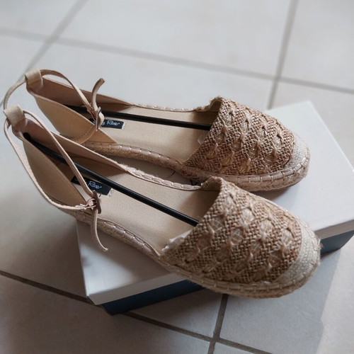 Espadrilles beige size 38 new with ankle strap