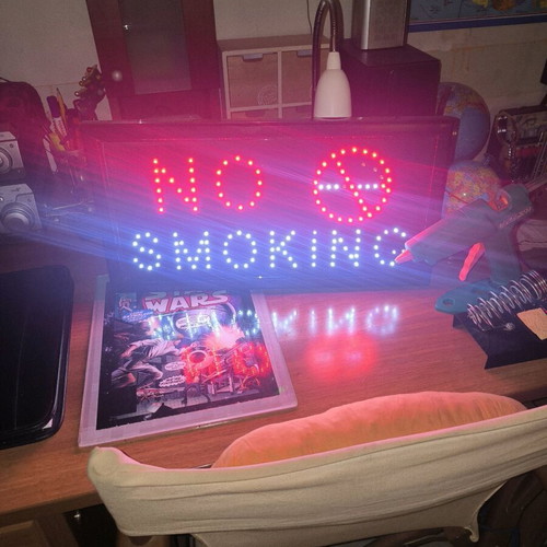 Led No Smoking Sign like new, 50x27 cm