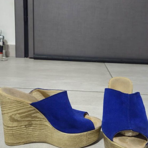 Platform sandals like new, size 36, blue