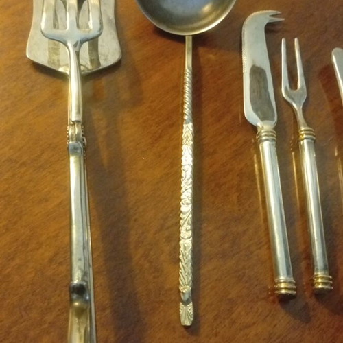 Vintage serving utensils set of five used