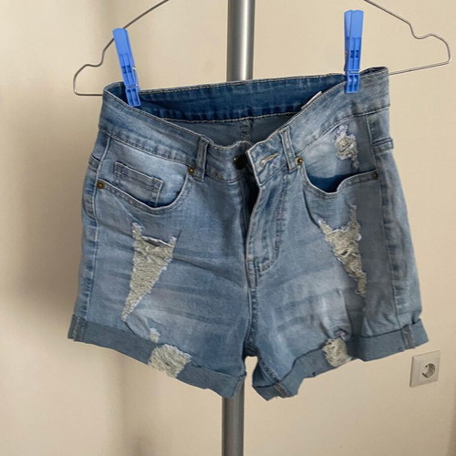 Light Wash Distressed Denim Shorts Size S Like New