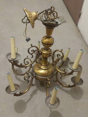 Vintage brass chandelier Dutch or Flemish style like new