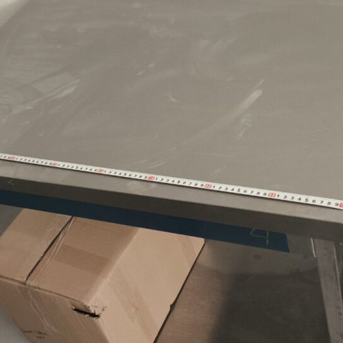 Workbench 1.00x70x85 cm used, stainless steel with lower shelf