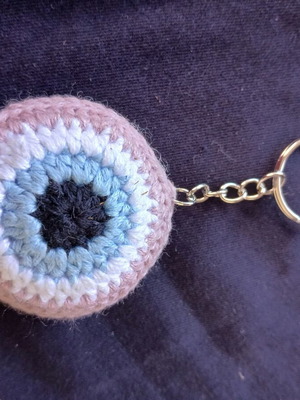 Evil Eye Keychain new, handmade double-sided with lining