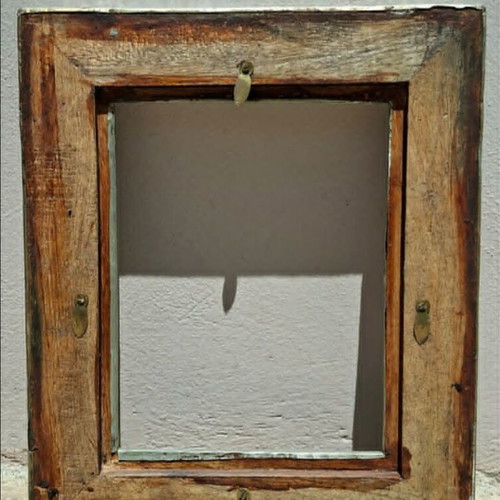 Classic wooden frame with alpaca silver leaf decoration like new