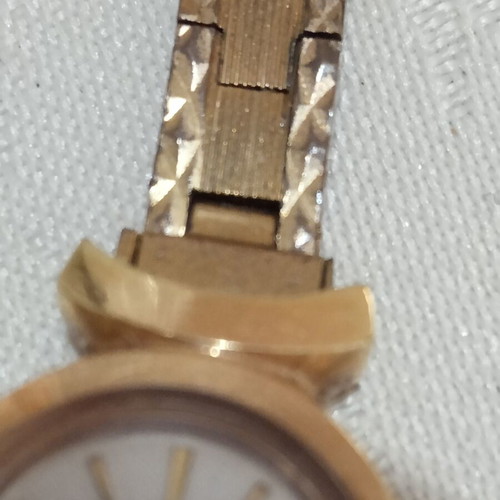 Fludo wristwatch used, women's, wind-up, gold color, steel 1000