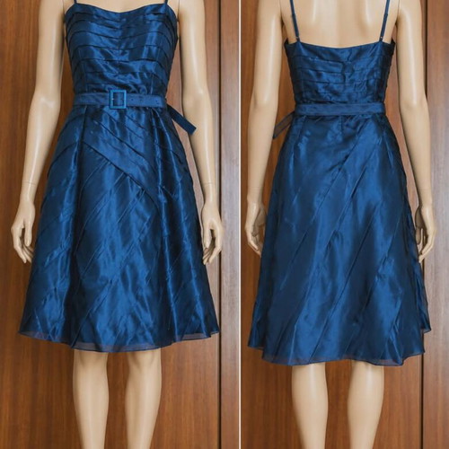 Cocktail dress Hugo Boss navy blue new with spaghetti straps
