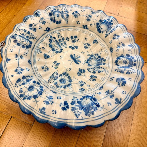 Antique Faience Platter used 18th century with handwritten seal