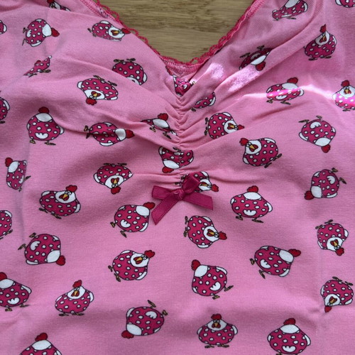 Benetton pink tank top new with chicken print
