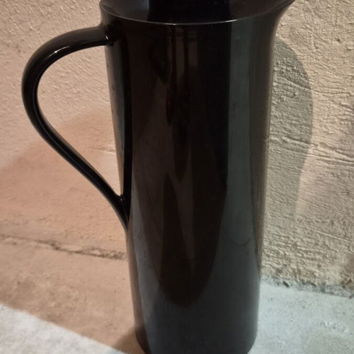 Thermos jug, black, stainless steel interior