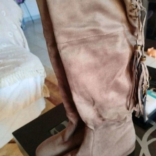 Sedici Suede Knee-High Boots New Size 37 Beige