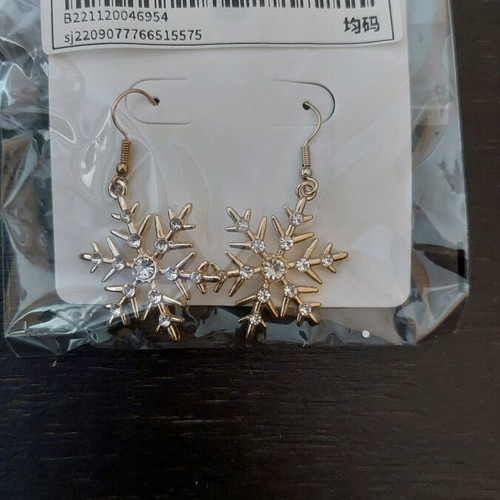 Fo Bijoux Snowflake Earrings new, length about 5 cm