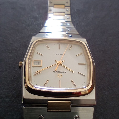 Eterna Royal Quartz men's watch used, two-tone design