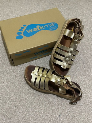 Walk Me leather sandals used, gold color, size 36