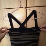 Mango black dress with gold stripes and matching Zara bolero jacket like new