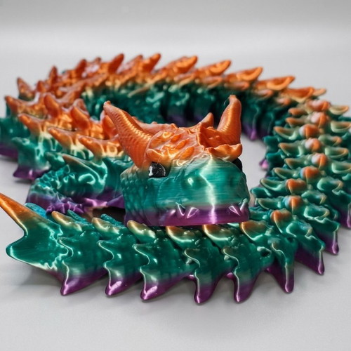 Articulated Dragon (~50cm) Multicolor Silk PLA fidget toy
